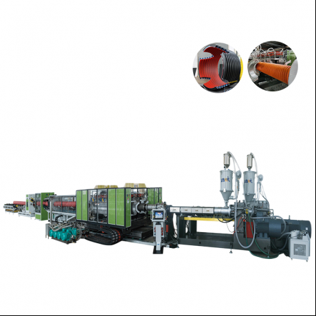 HDPE / PP / PVC Horizontaler Typ Doppelwandige Wellrohr-Extrusionsleitung